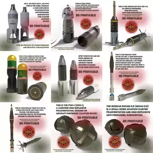  Ammunition of Russian Ukrainian war Printable Collection N2 