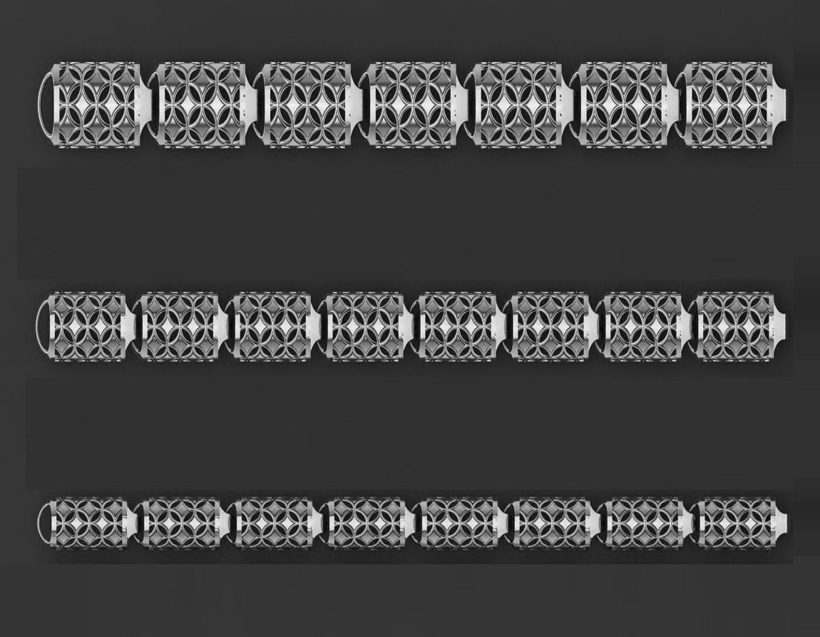 3 Size Gold Bracelet 3dm stl renders details 3D print model_1