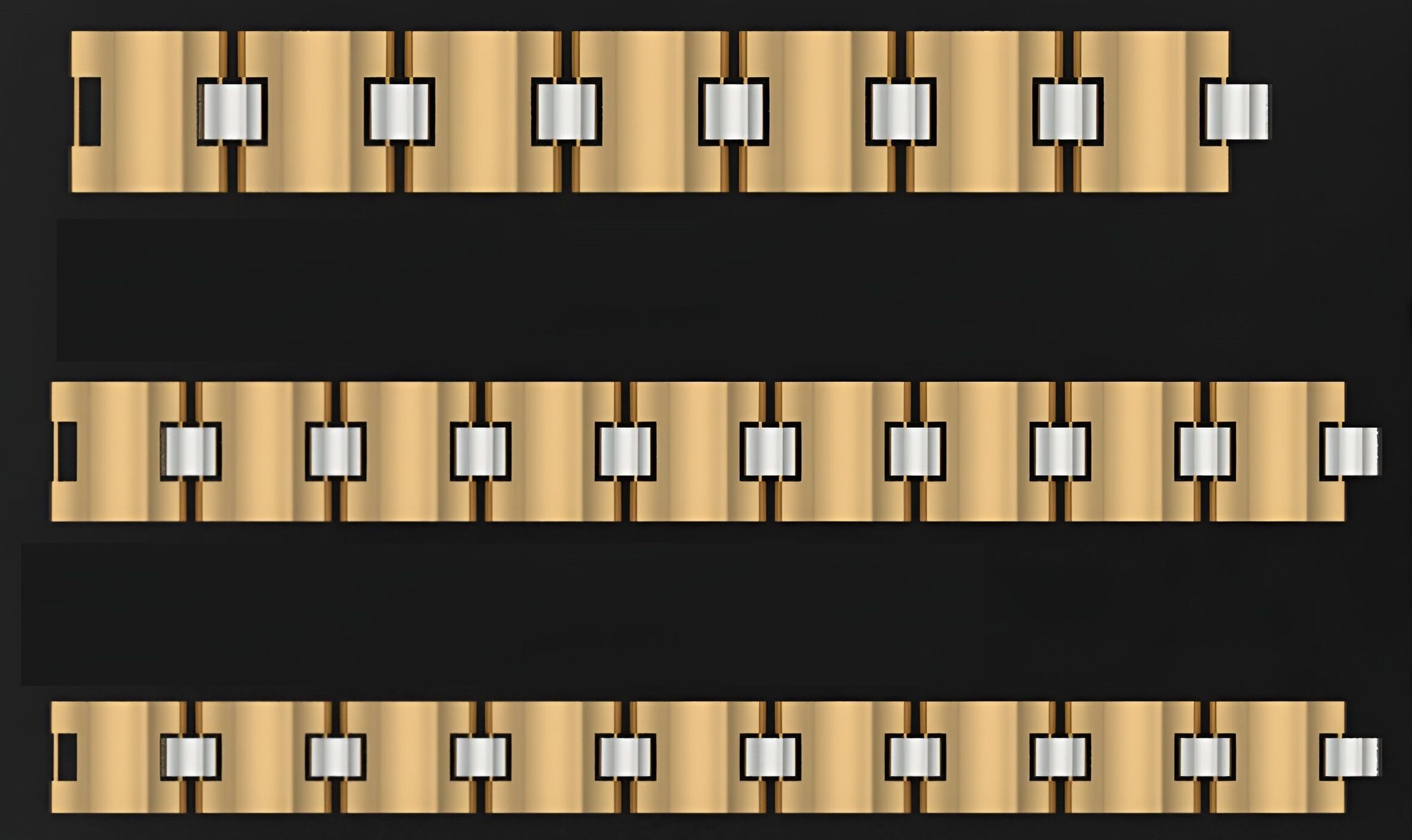 3 Size Gold Bracelet 3dm stl renders details 3D print model_1