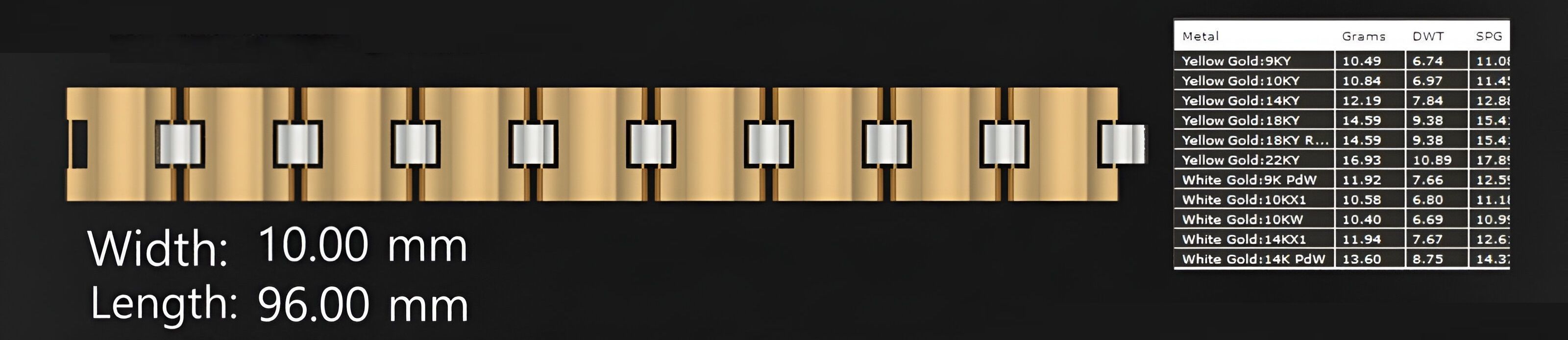 3 Size Gold Bracelet 3dm stl renders details 3D print model_4