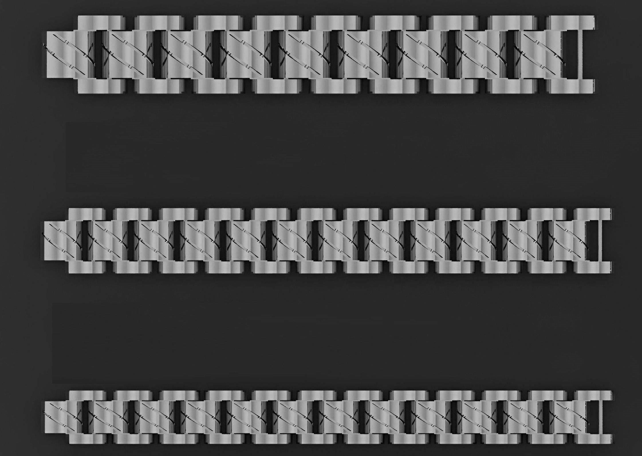 3 Size Gold Bracelet 3dm stl renders details 3D print model_2