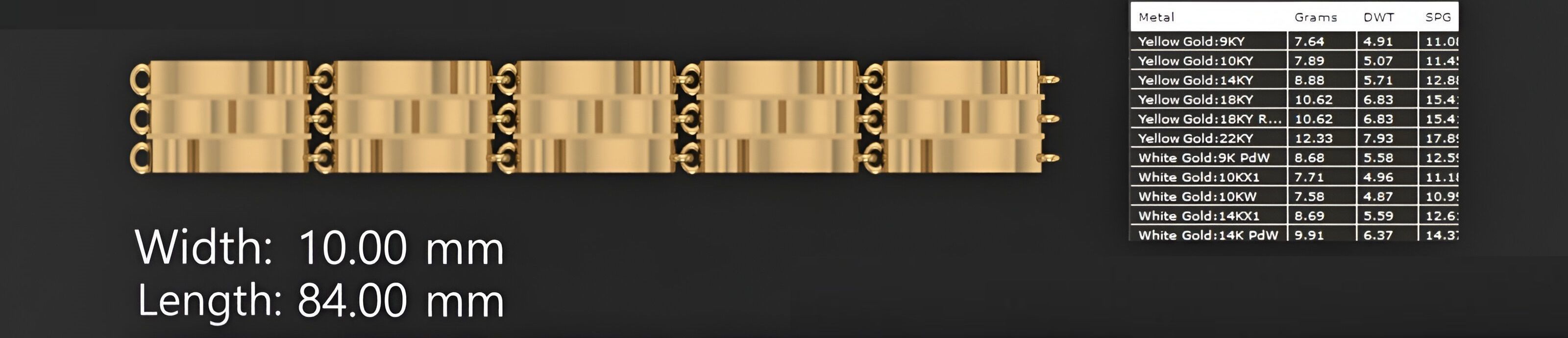 3 Size Gold Bracelet 3dm stl renders details 3D print model_4