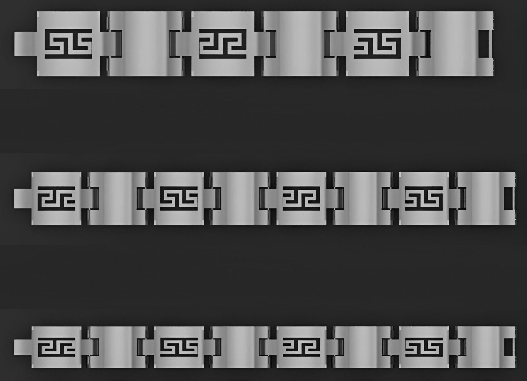 3 Size Gold Bracelet 3dm stl renders details 3D print model_2