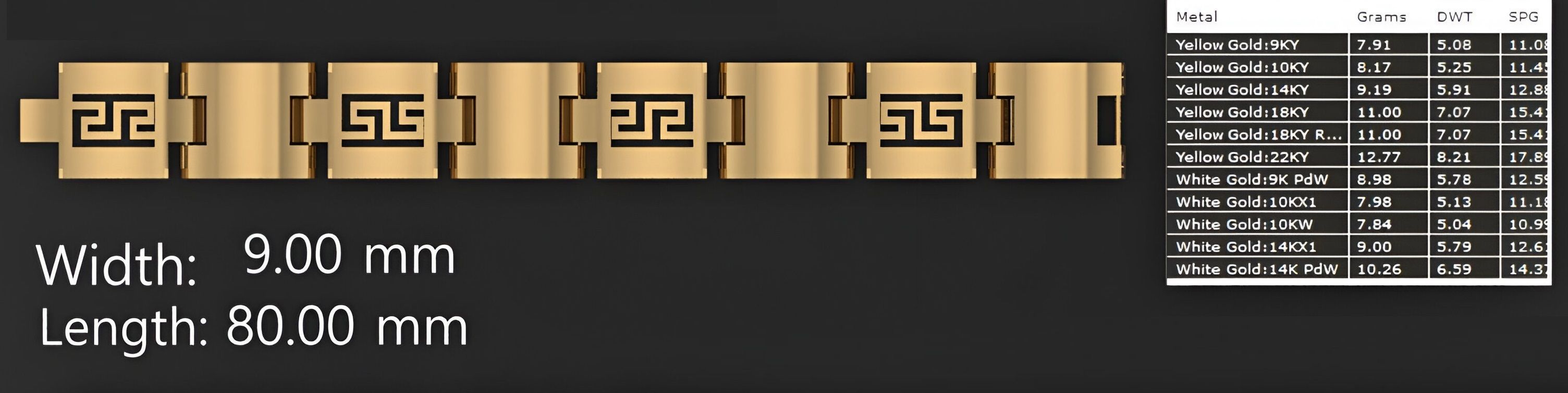3 Size Gold Bracelet 3dm stl renders details 3D print model_5