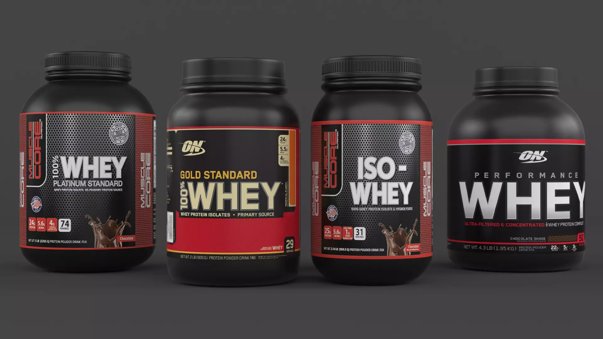 Protein Powder Collection 3D model_0