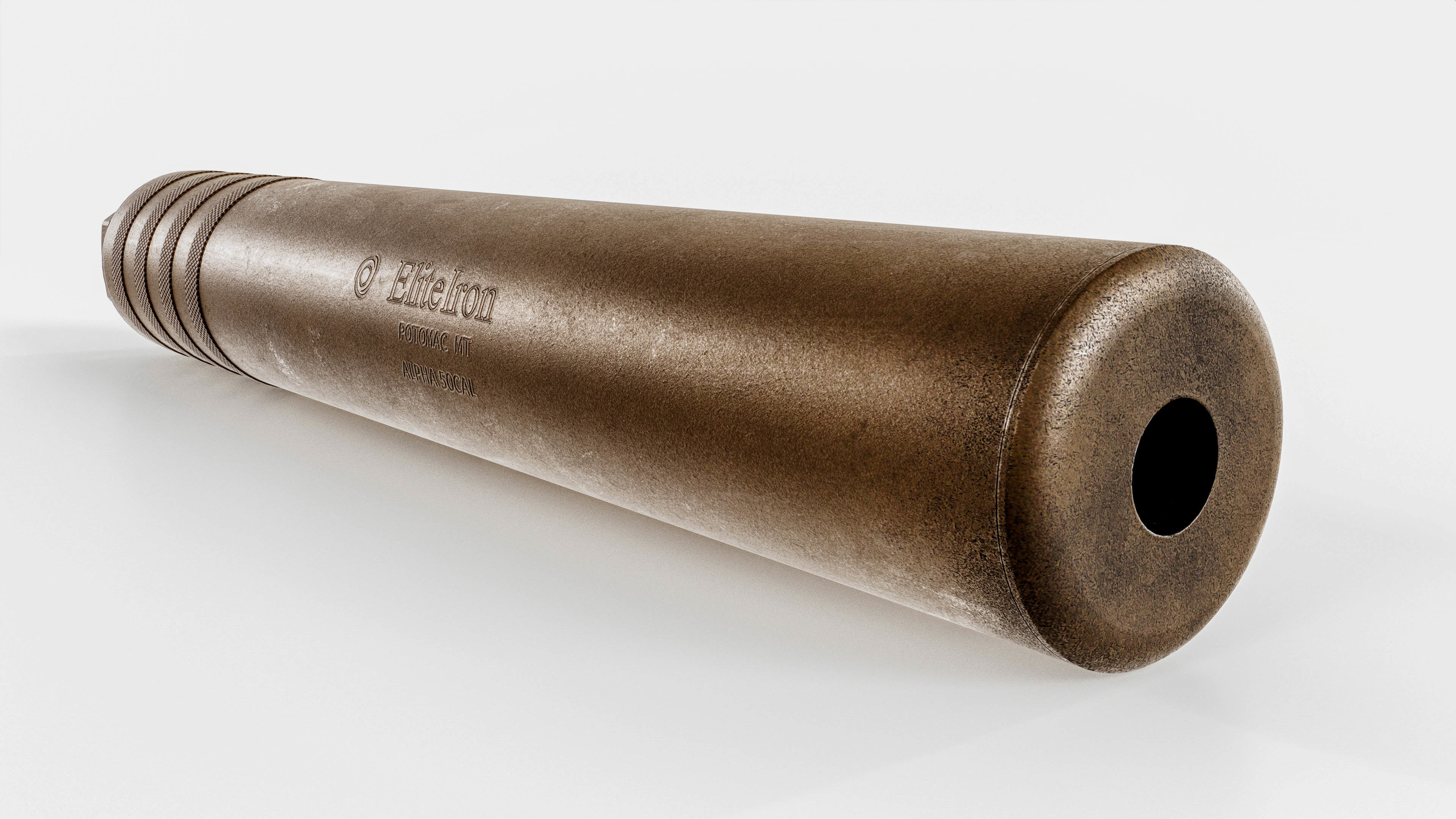 Elite Iron Alpha 50 cal Suppressor Low-poly 3D model_8