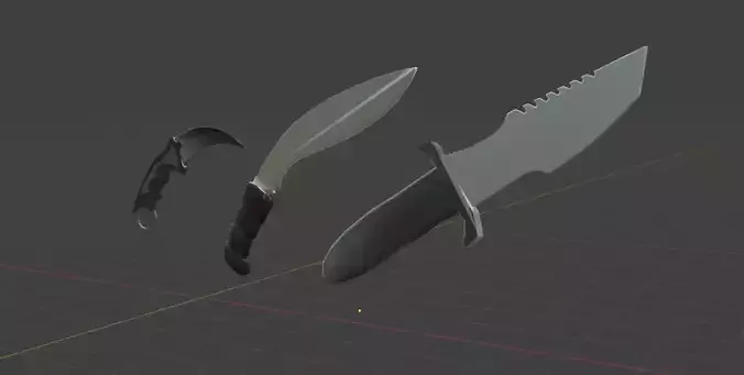 Low Poly Triple Knife Pack