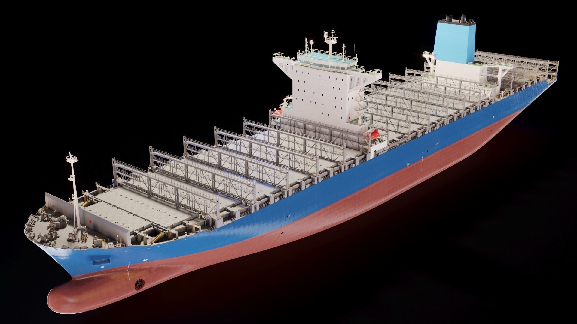 Large Container Ship High-Detail 3D model_3