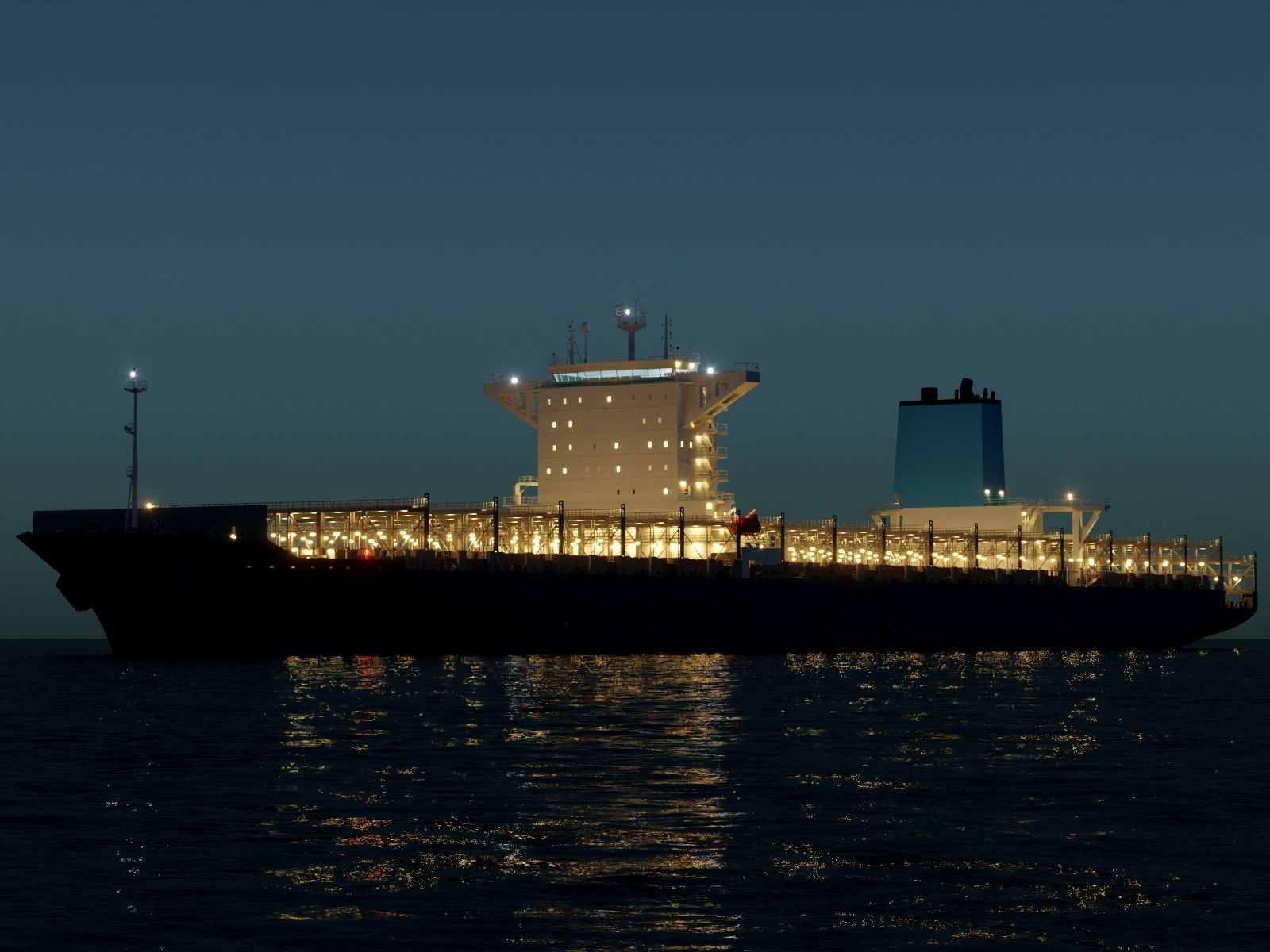 Large Container Ship High-Detail 3D model_8