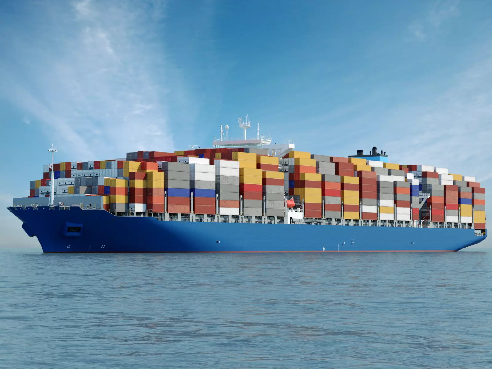 Large Container Ship High-Detail 3D model_0