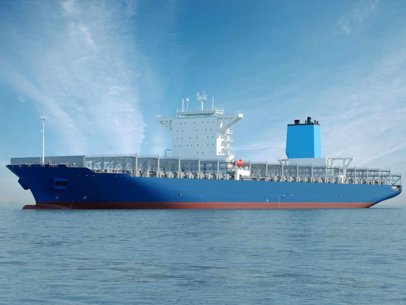 Large Container Ship High-Detail 3D model_2
