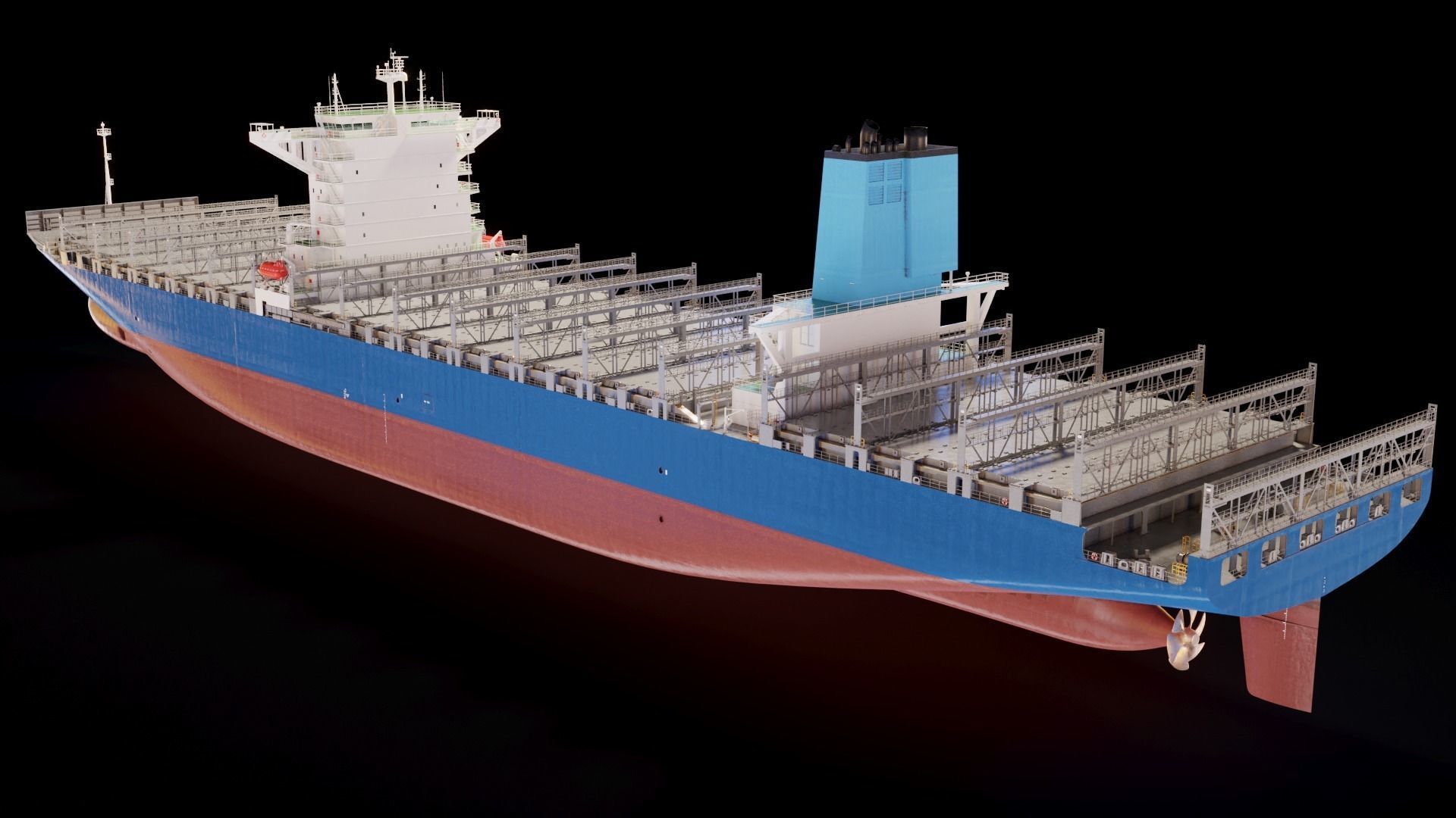 Large Container Ship High-Detail 3D model_5