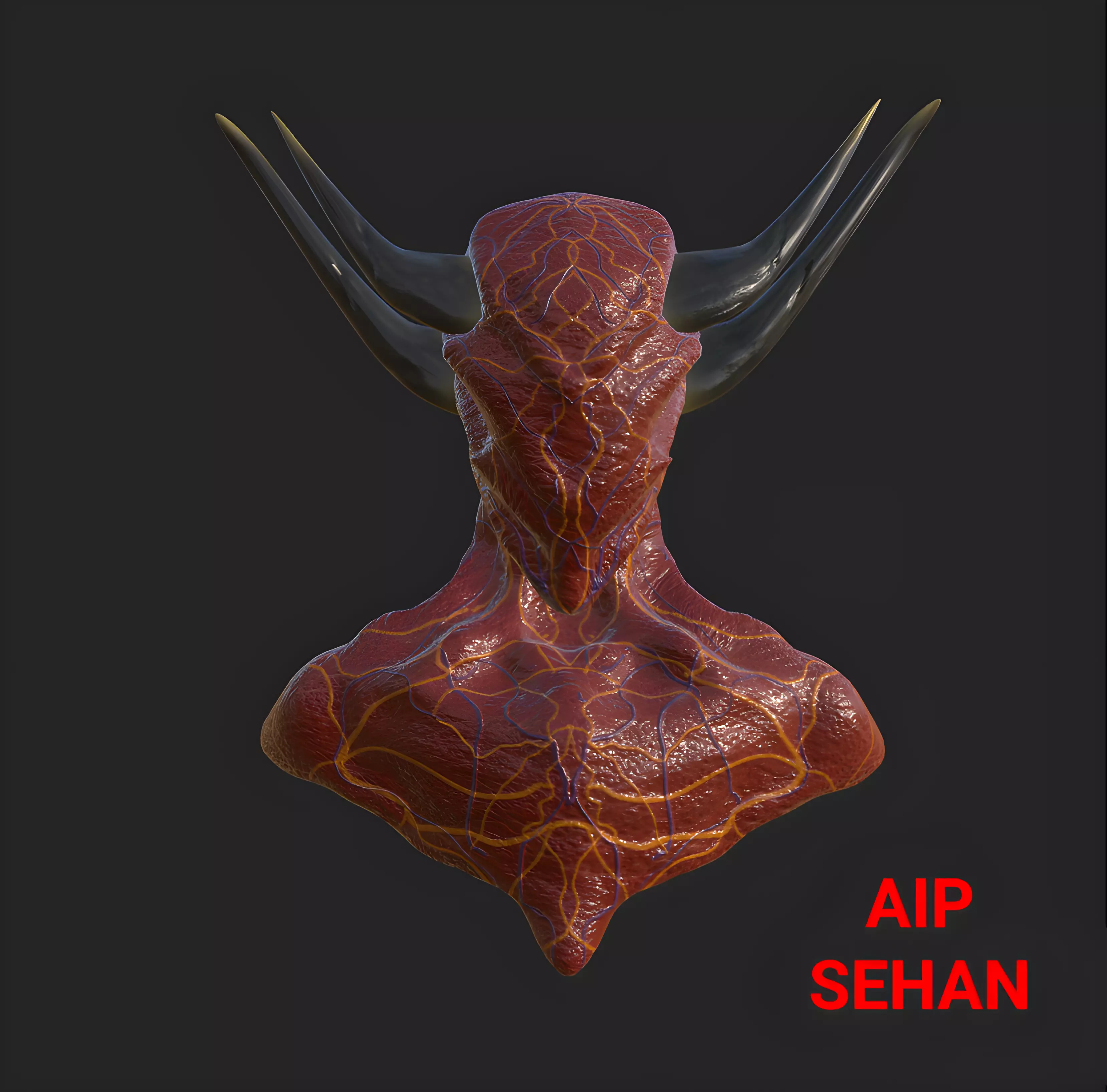 Realistic Demon a High-Quality Rigged 3D Model with PBR Textures 3D model_0