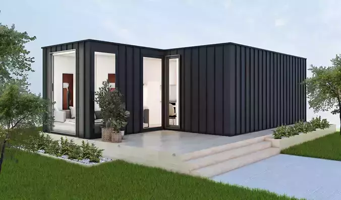 Modern Container House - Tiny House 3D model