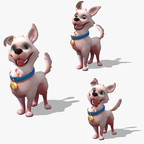 CuteDog Low-poly 3D model