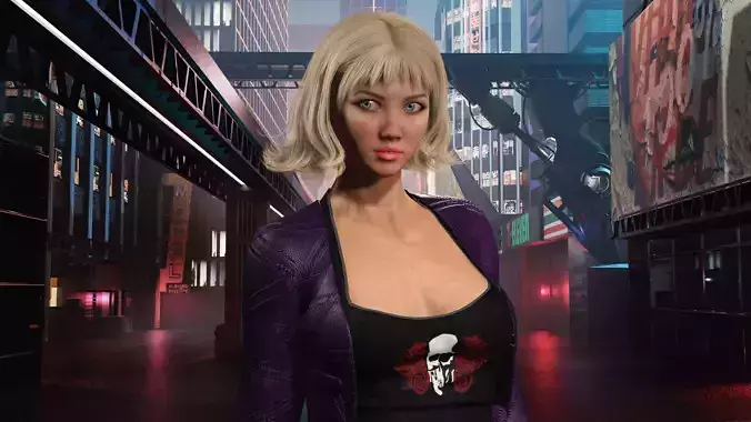 Casual girl full rigged - game ready - animated Low-poly 3D model