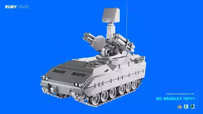 M3 Bradley BFV -  Low Poly Background Filler 3D model