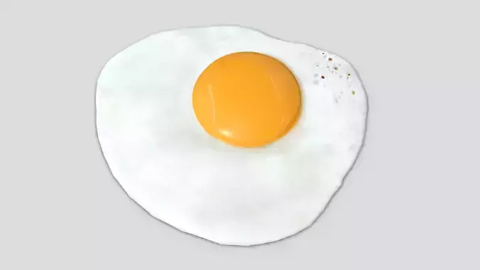 Fried Egg Low-poly 3D model