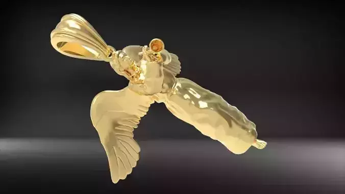 angel with horn Necklace Pendant Charm Bracelet Jewelry