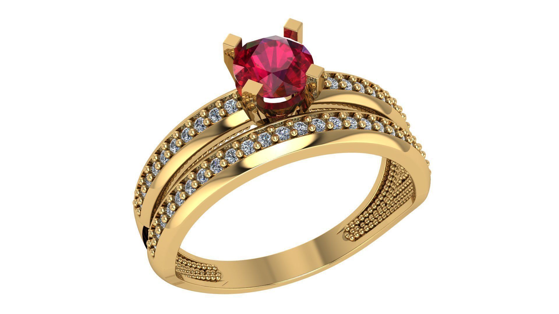 Ruby Bridal Set 3dm stl renders details  3D print model_1