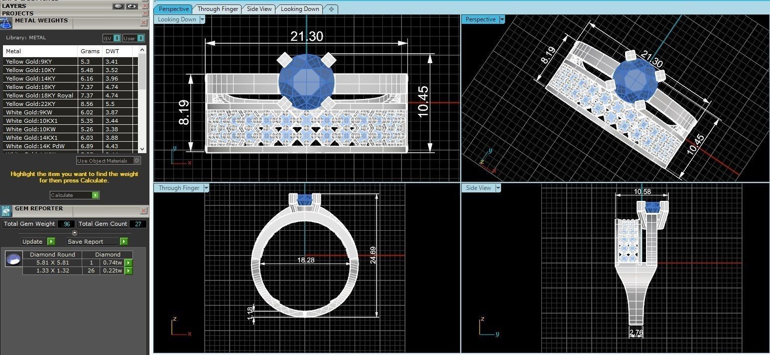 Ruby Bridal Set 3dm stl renders details  3D print model_3