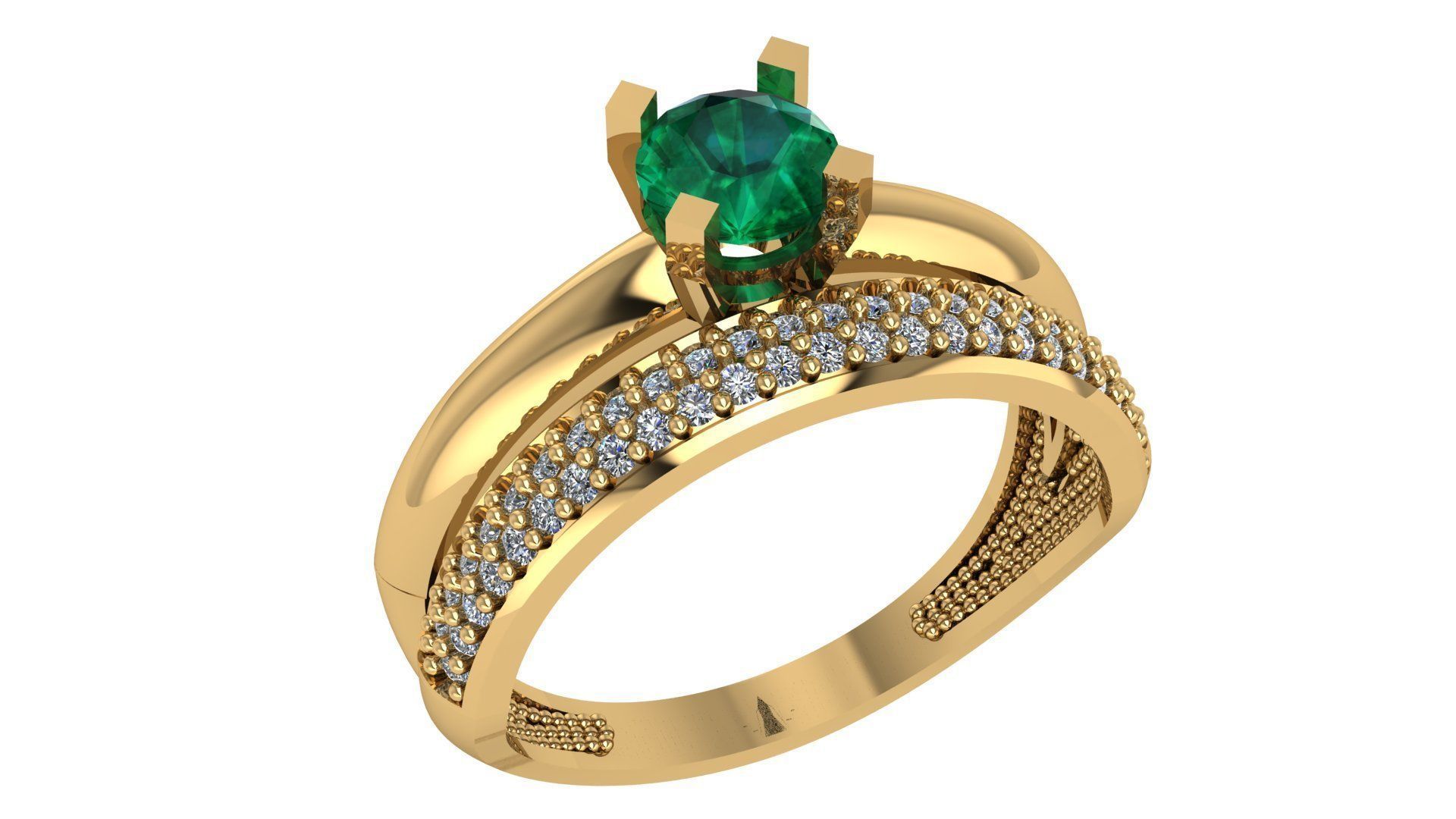 Emerald Bridal Set 3dm stl renders details 3D print model_1