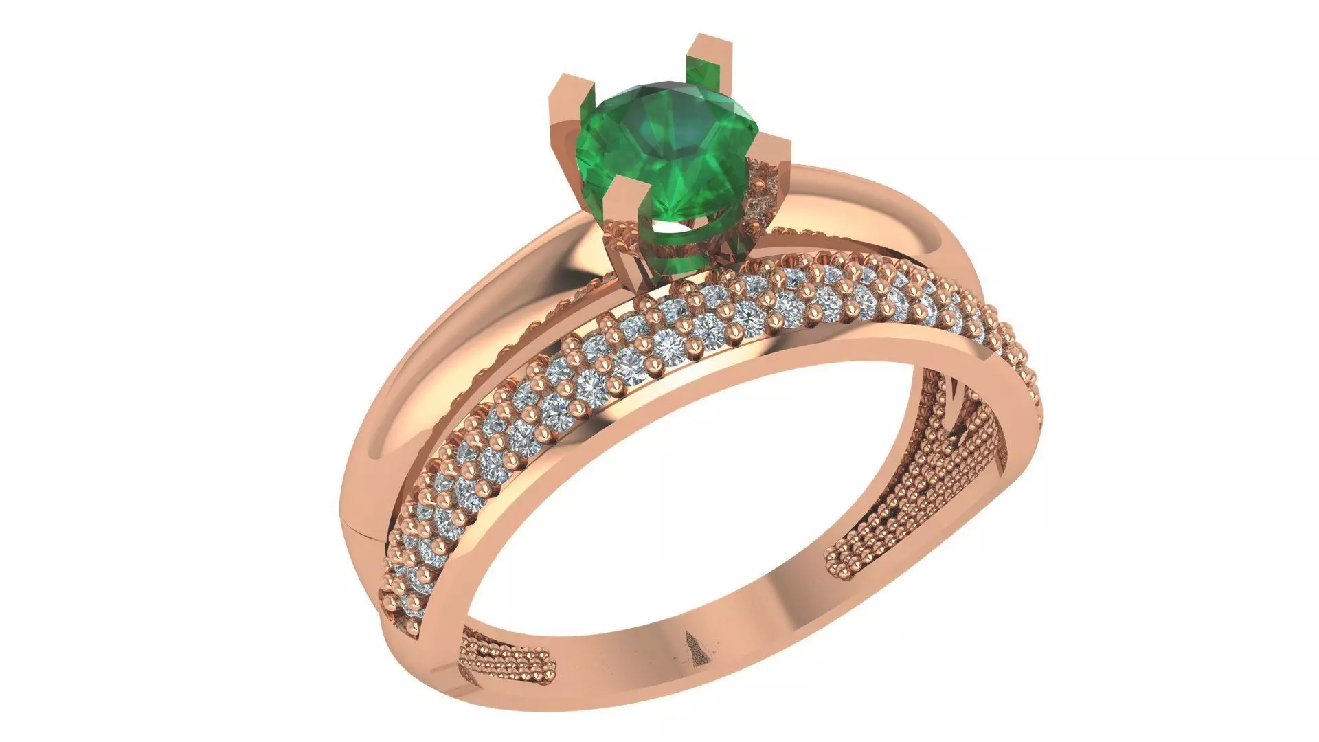 Emerald Bridal Set 3dm stl renders details 3D print model_0