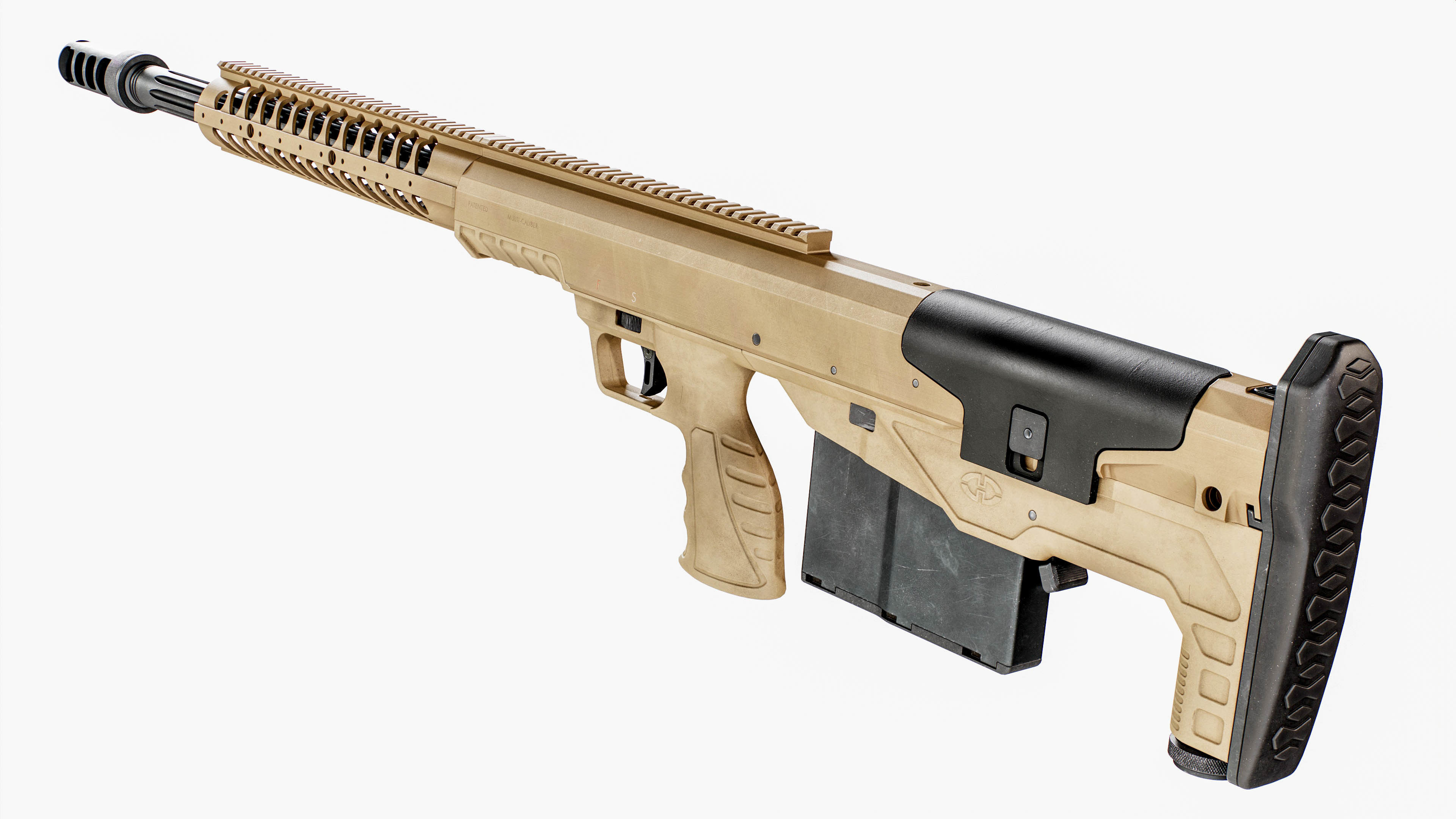 Desert Tech HTI Sniper Rifle Low-poly 3D model_20