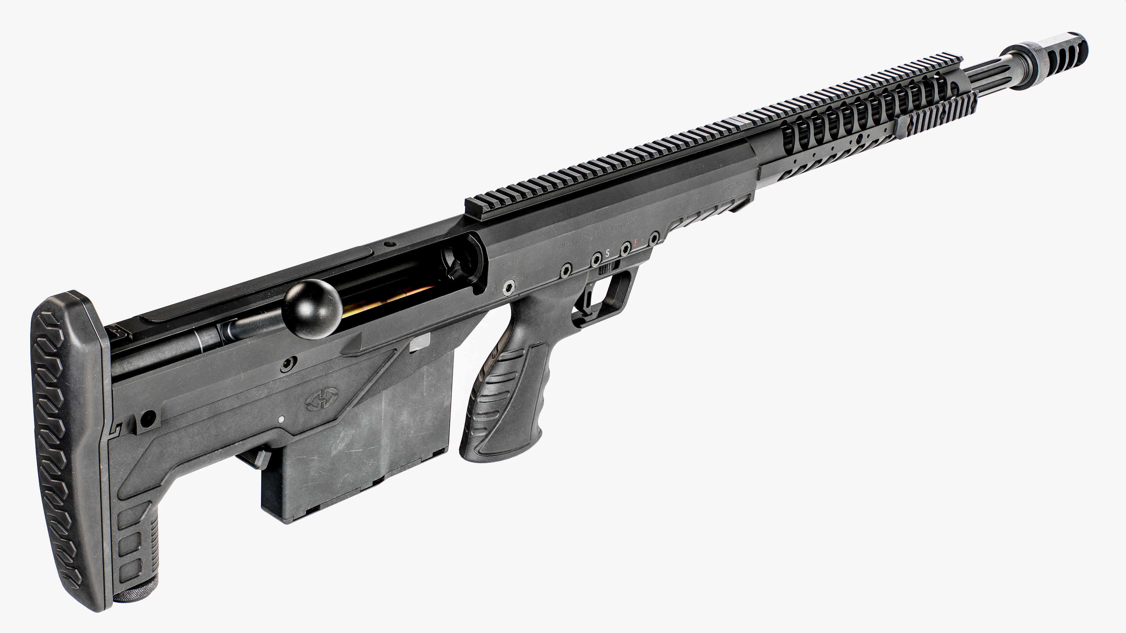 Desert Tech HTI Sniper Rifle Low-poly 3D model_22