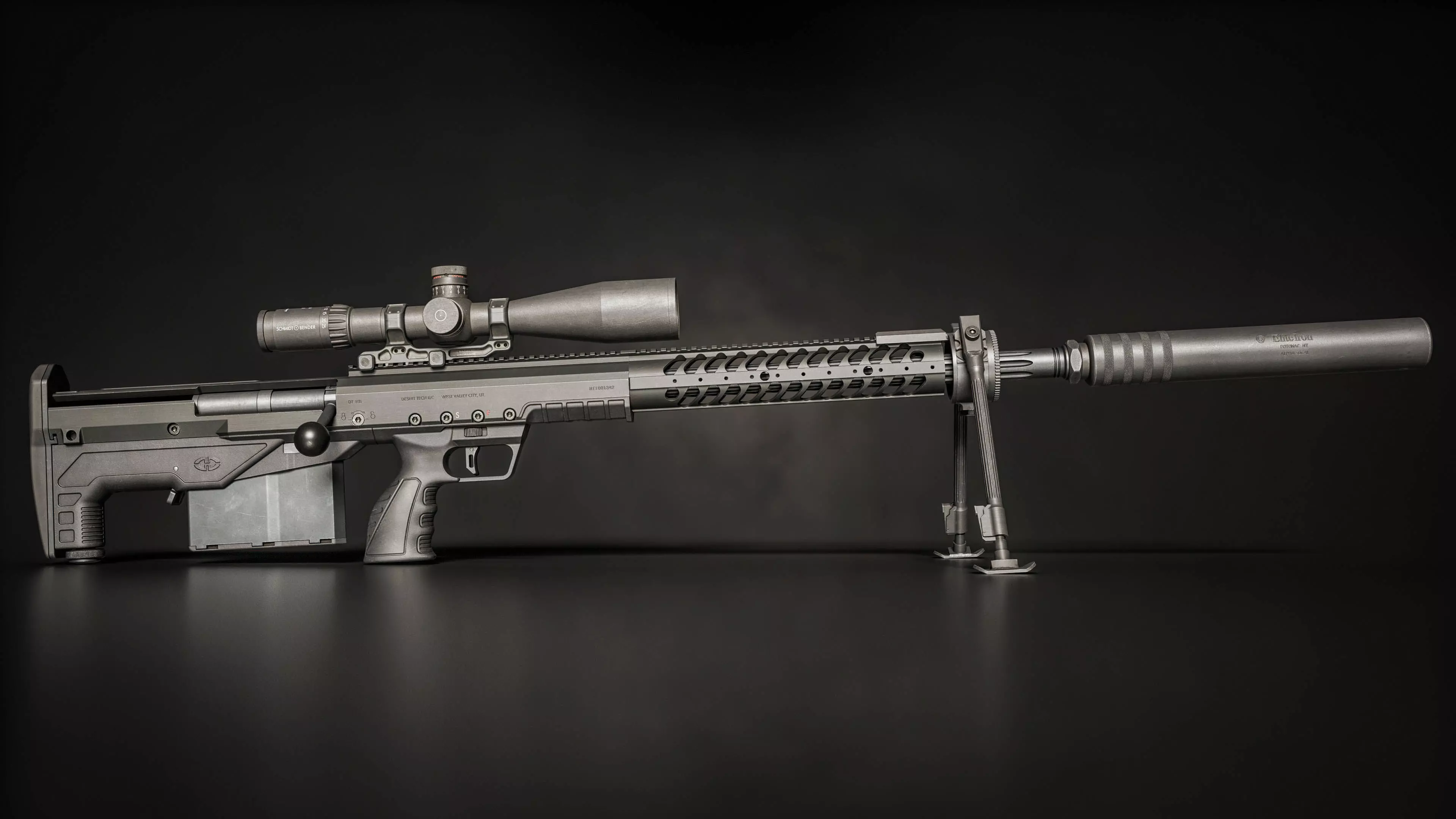 Desert Tech HTI Sniper Rifle Low-poly 3D model_0