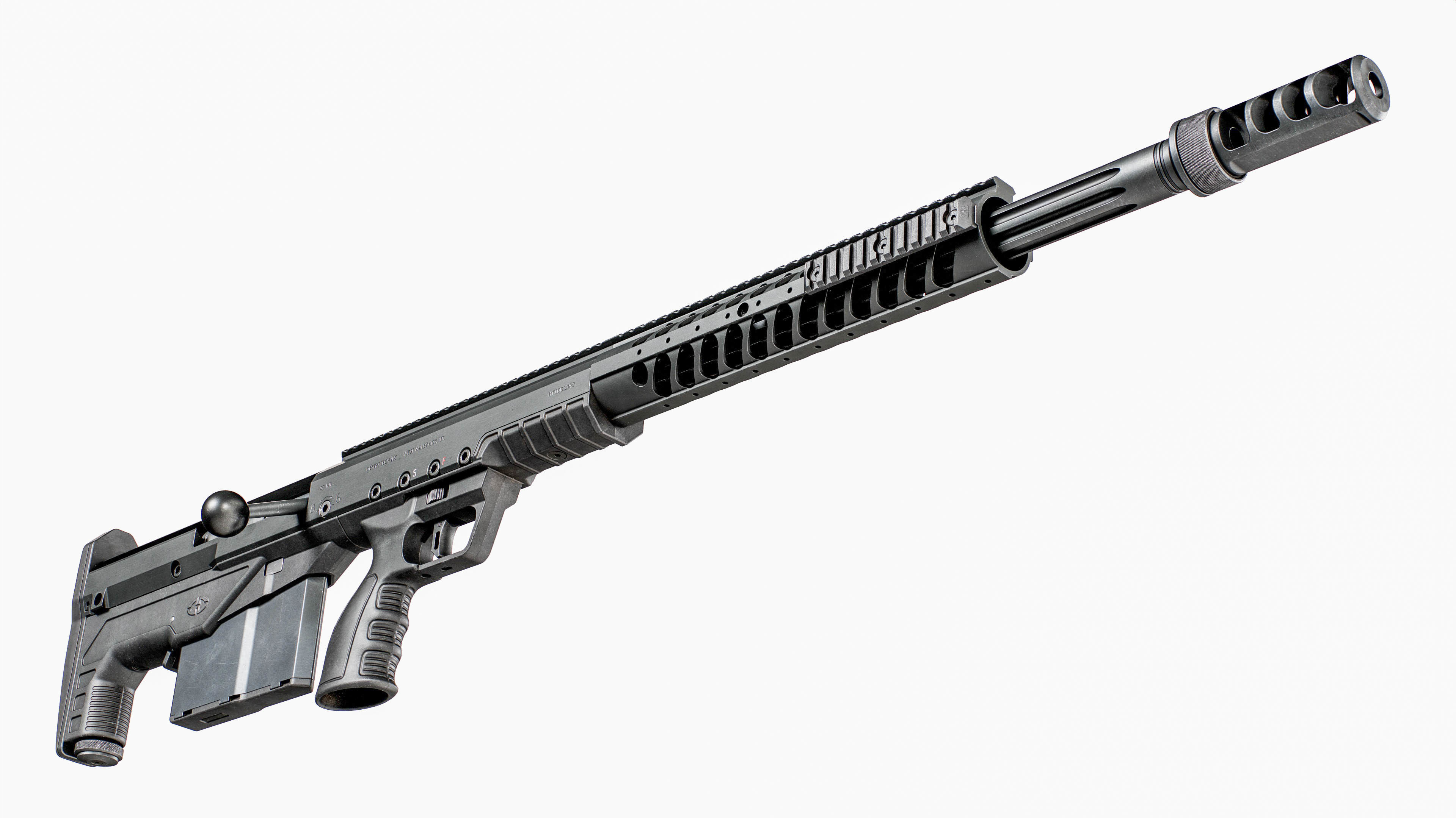 Desert Tech HTI Sniper Rifle Low-poly 3D model_11