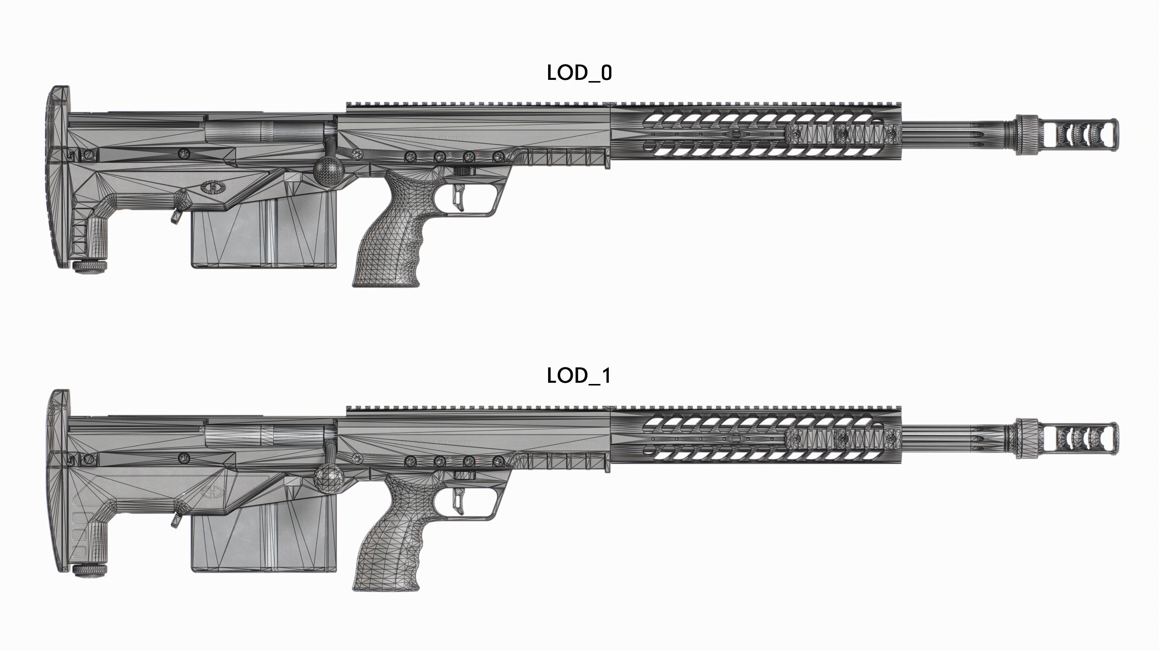 Desert Tech HTI Sniper Rifle Low-poly 3D model_35