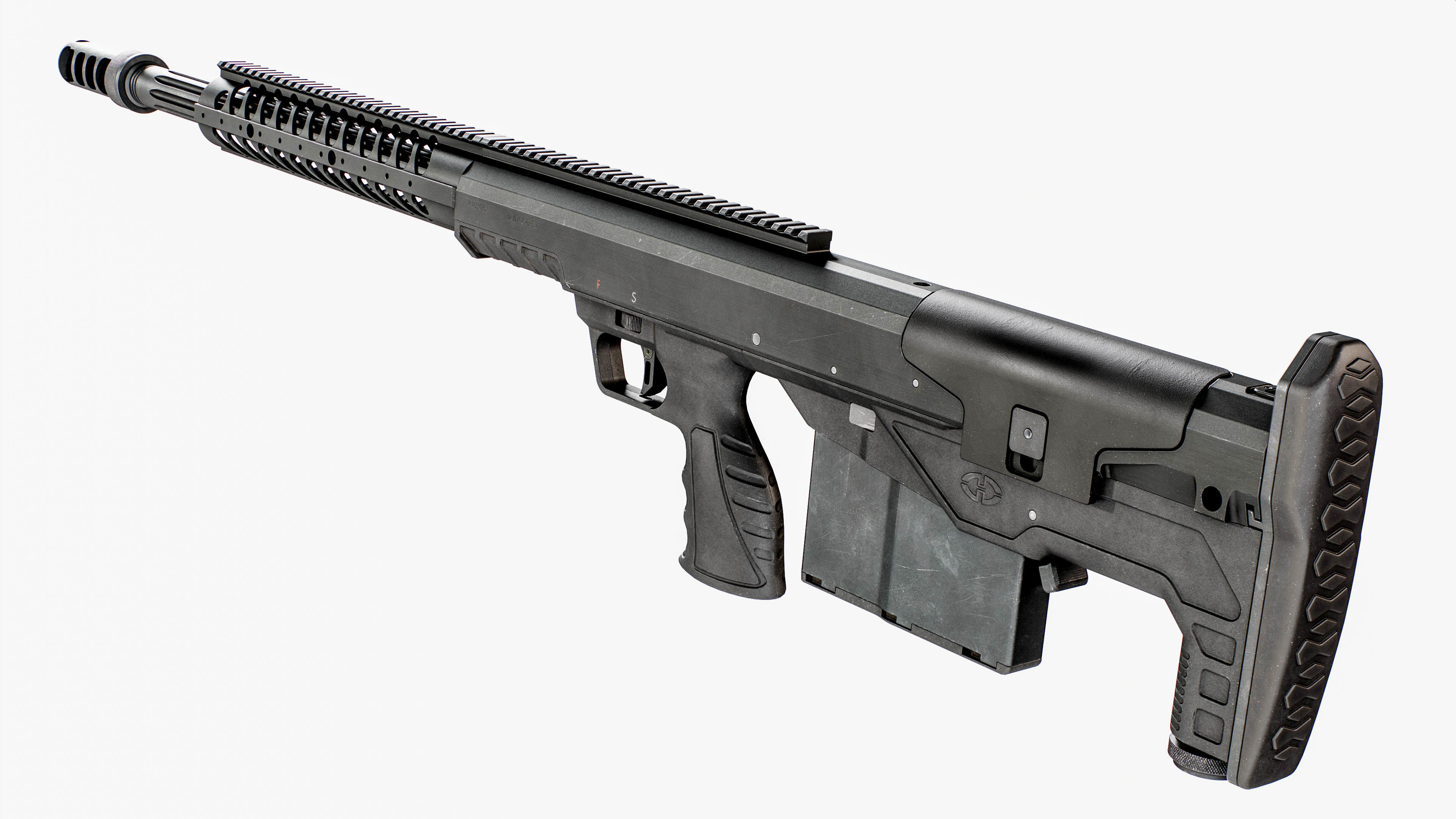 Desert Tech HTI Sniper Rifle Low-poly 3D model_19