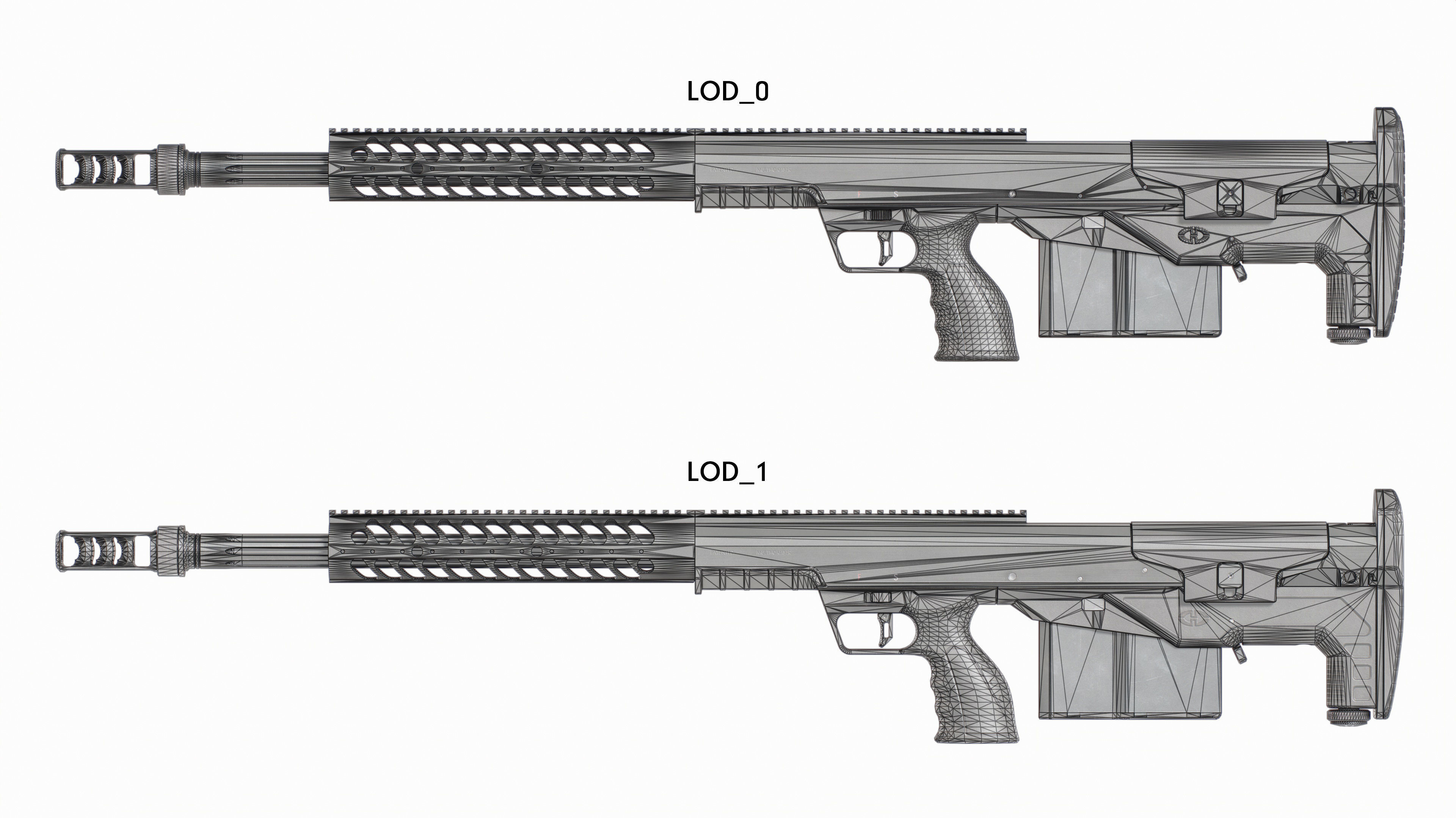 Desert Tech HTI Sniper Rifle Low-poly 3D model_36
