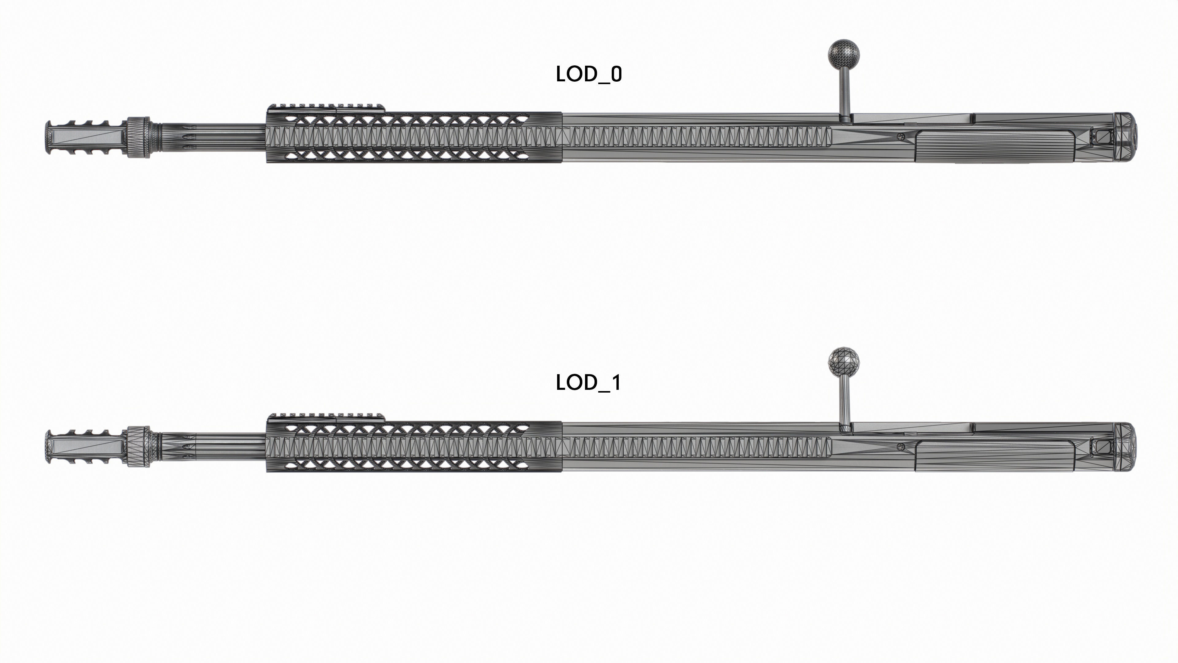 Desert Tech HTI Sniper Rifle Low-poly 3D model_37