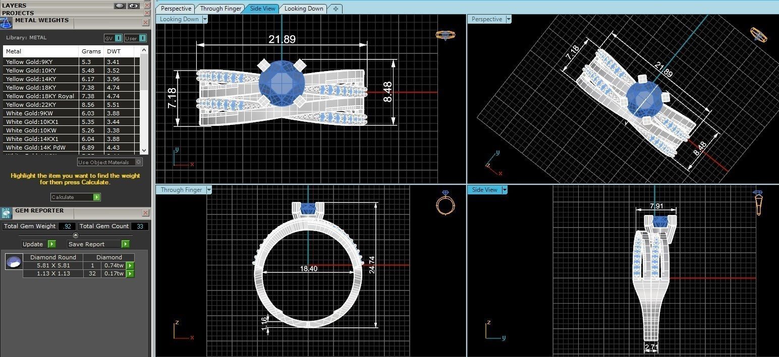 Sapphire Bridal Set 3dm stl renders details  3D print model_3
