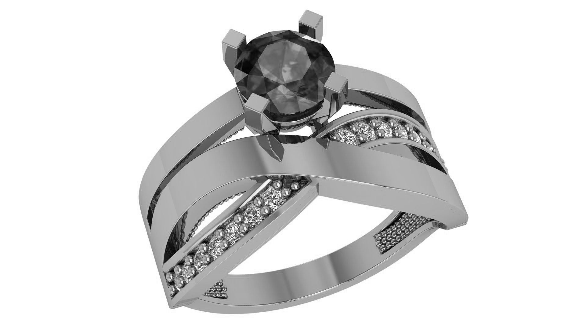 Sapphire Bridal Set 3dm stl renders details  3D print model_2