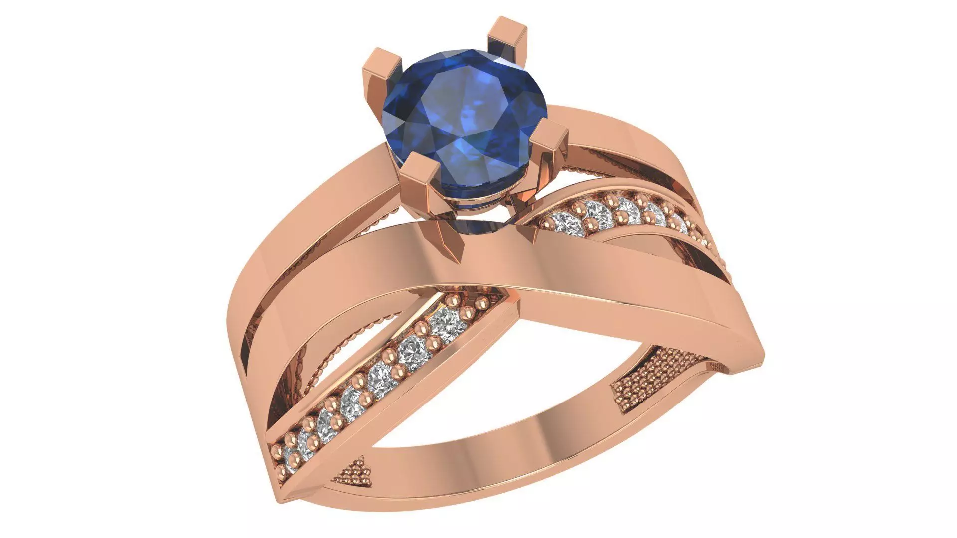 Sapphire Bridal Set 3dm stl renders details  3D print model_0