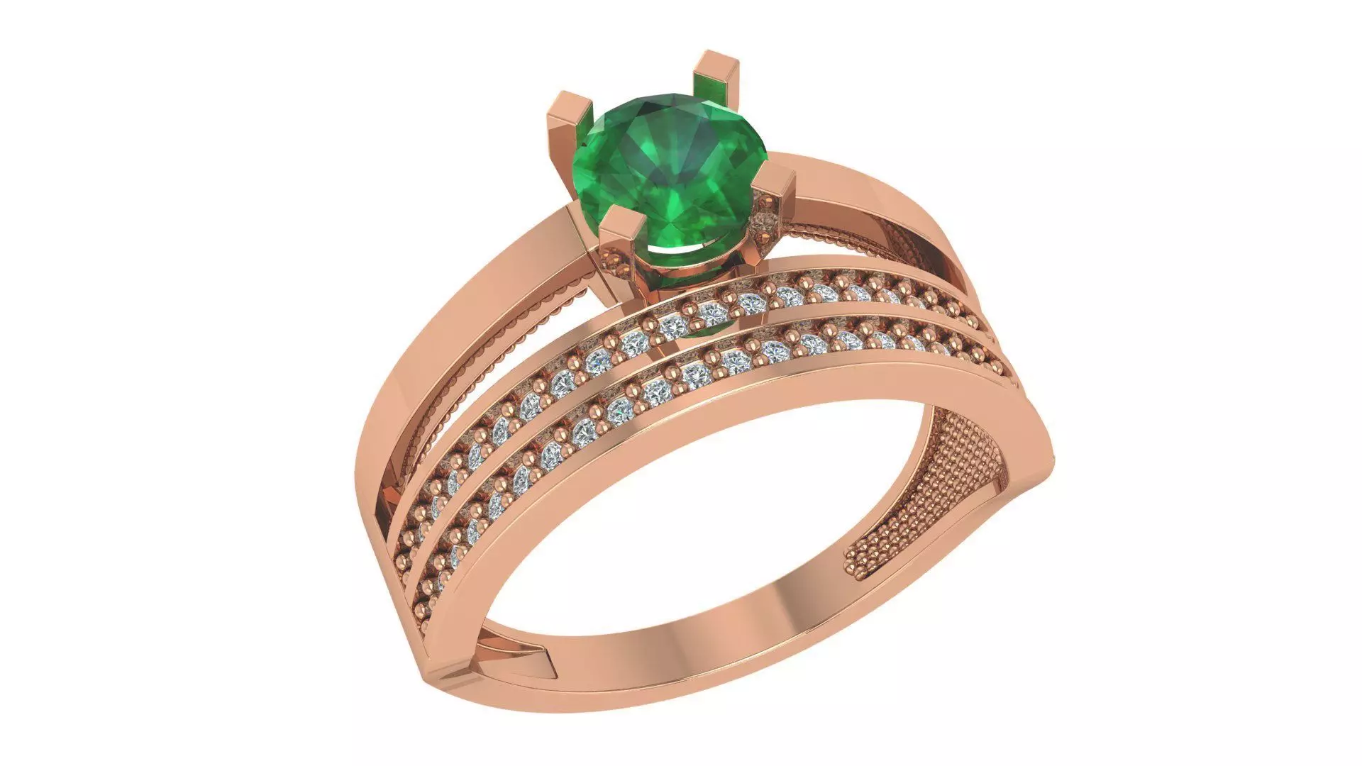 Emerald Bridal Set 3dm stl renders details 3D print model_0