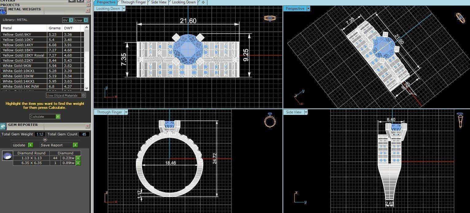 Sapphire Bridal Set 3dm stl renders details 3D print model_3