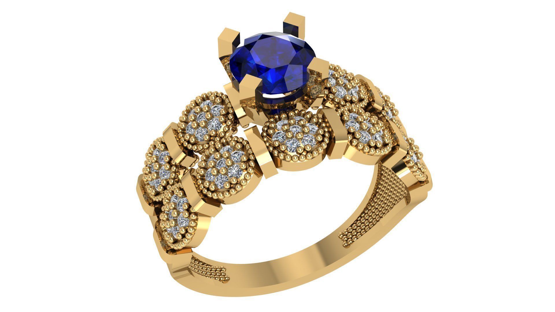 Sapphire Bridal Set 3dm stl renders details 3D print model_1