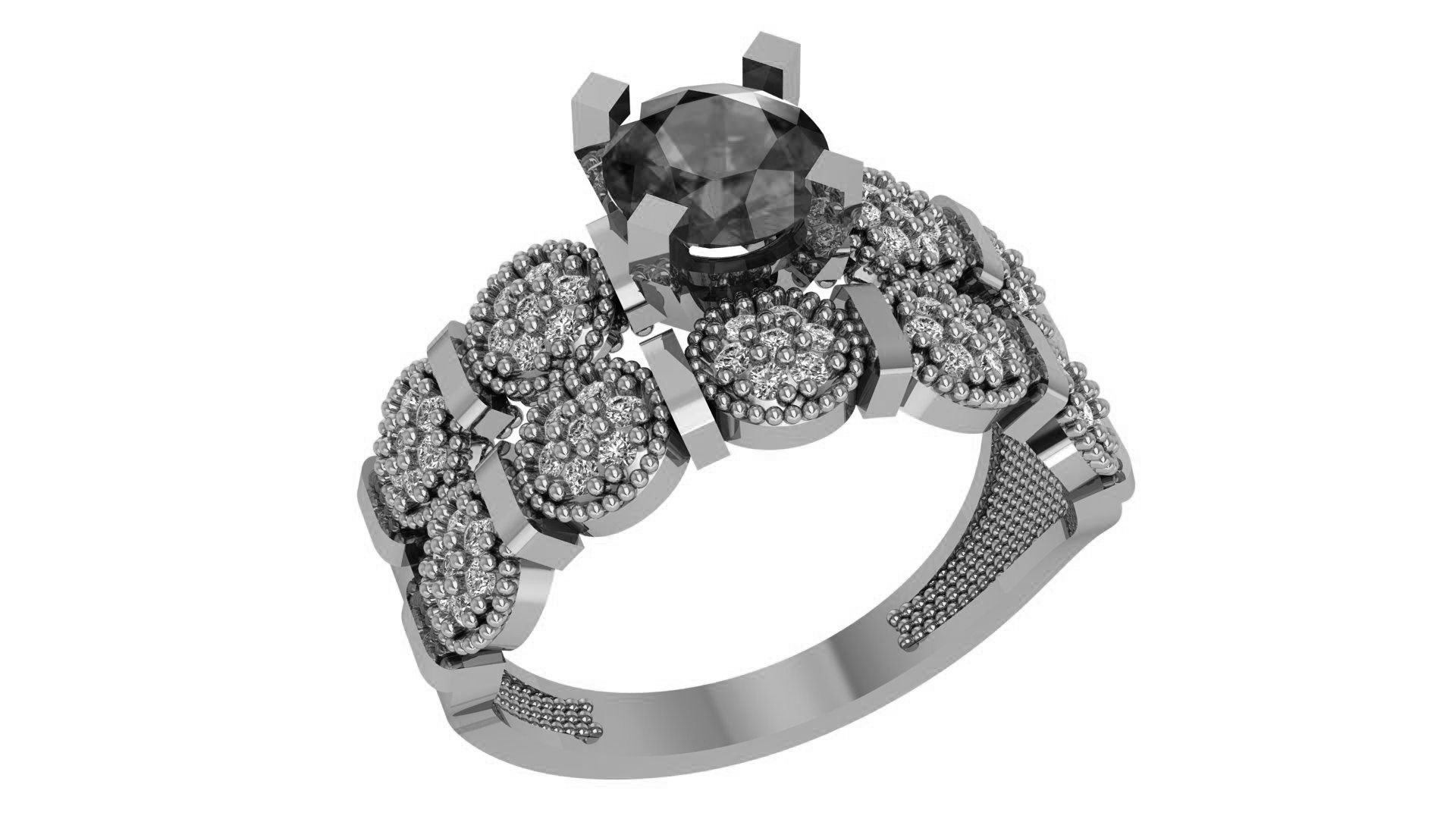 Sapphire Bridal Set 3dm stl renders details 3D print model_2