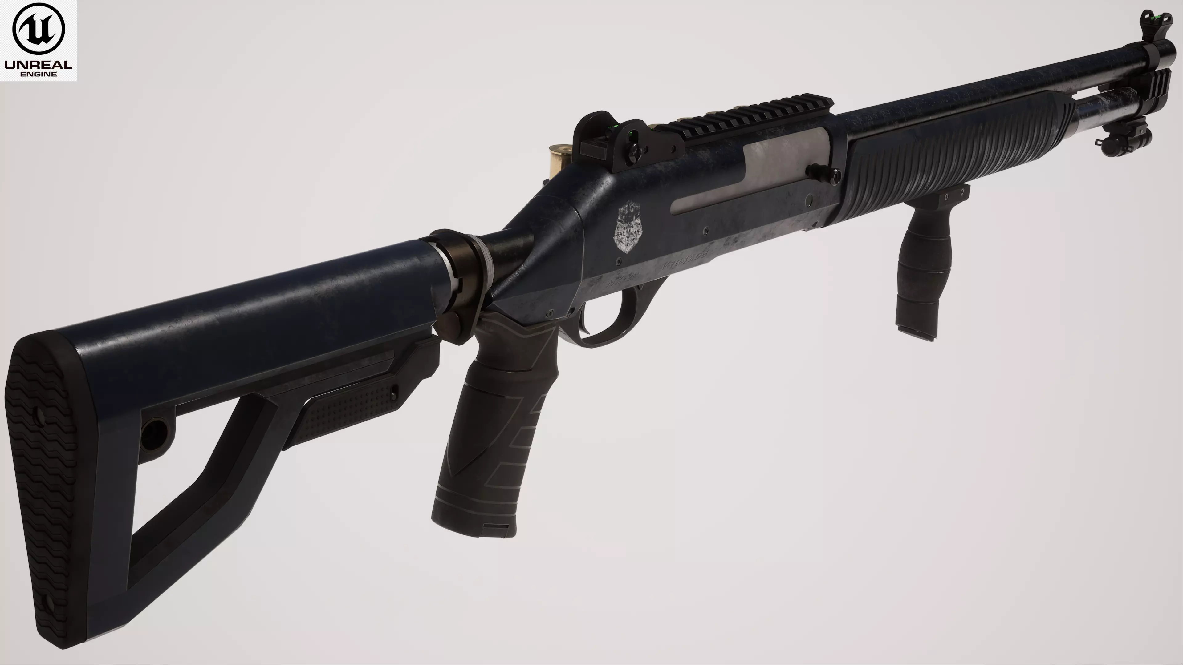 Shotgun 1 Used Low-poly 3D model_0