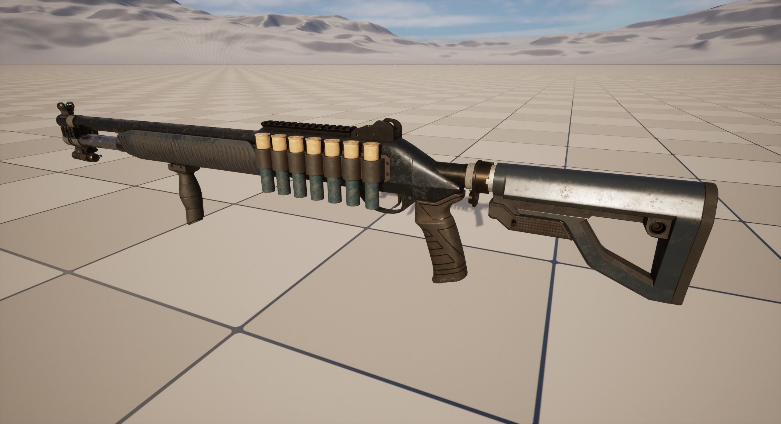 Shotgun 1 Used Low-poly 3D model_10