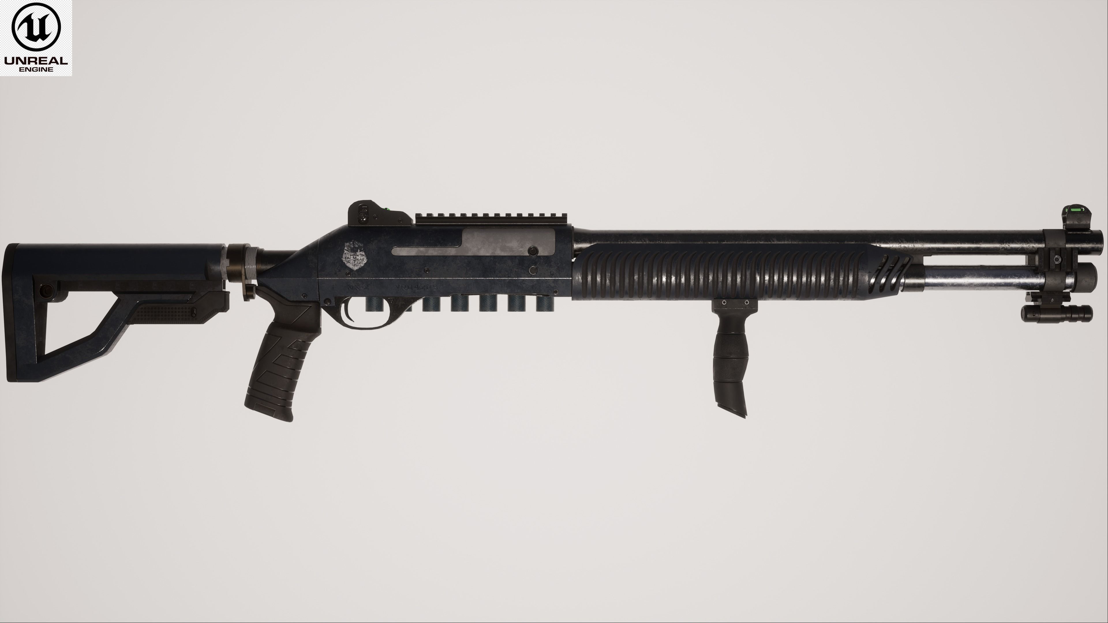 Shotgun 1 Used Low-poly 3D model_2