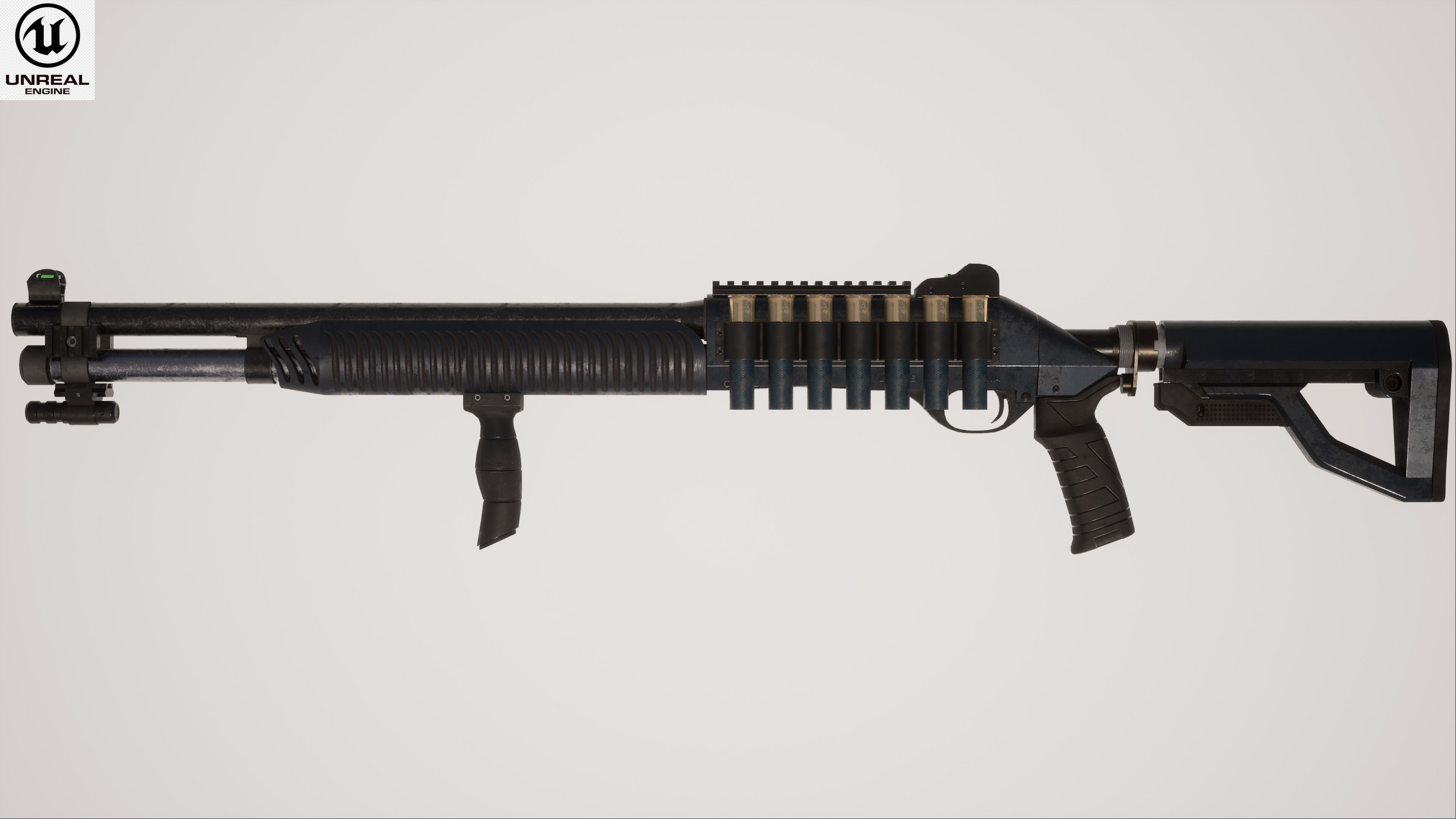 Shotgun 1 Used Low-poly 3D model_3