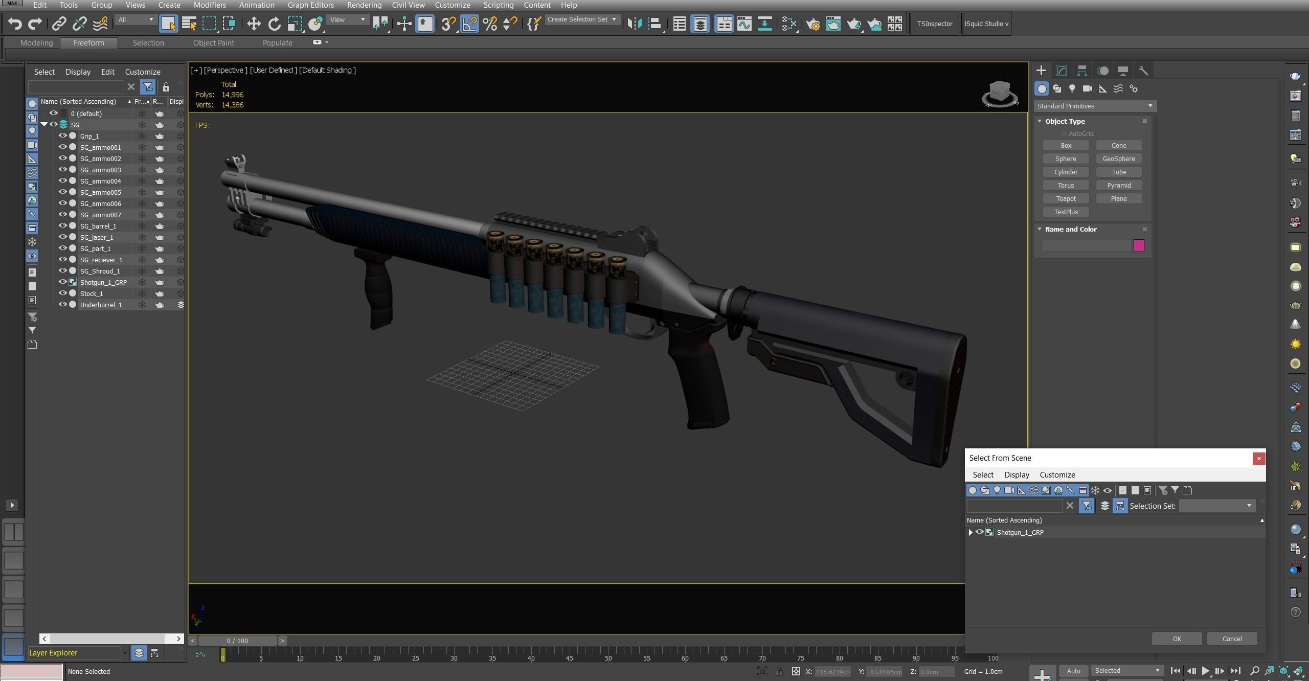 Shotgun 1 Used Low-poly 3D model_20