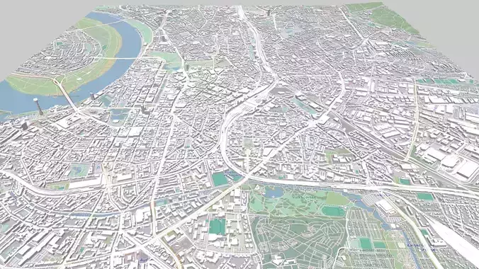 Cityscape Dusseldorf  Germany 3D model