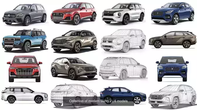 Collection of modern SUVs 2