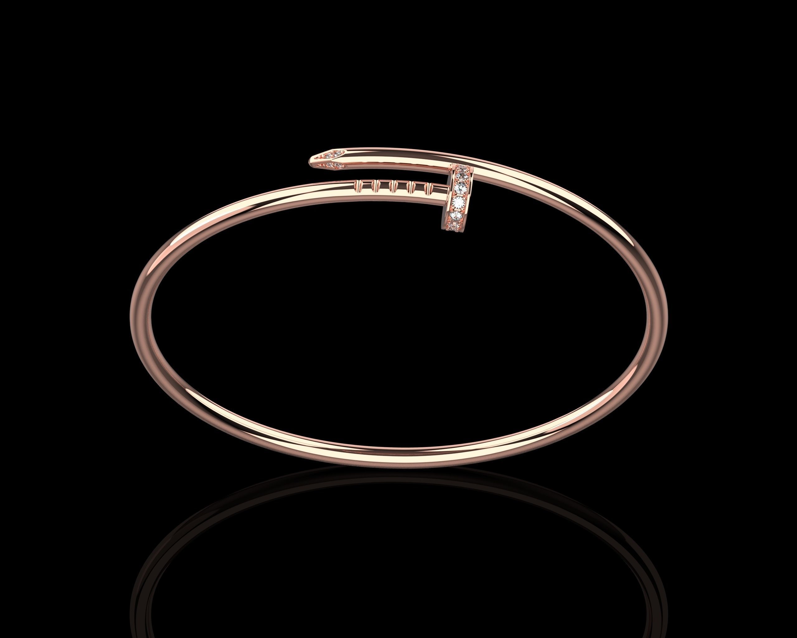 Juste un clou Bracelet 19 Size with Gems Small Version N180 3D print model_22